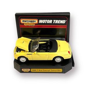 Matchbox Motor Trend Collection 2000 T-Bird Concept Convertible yellow open hood